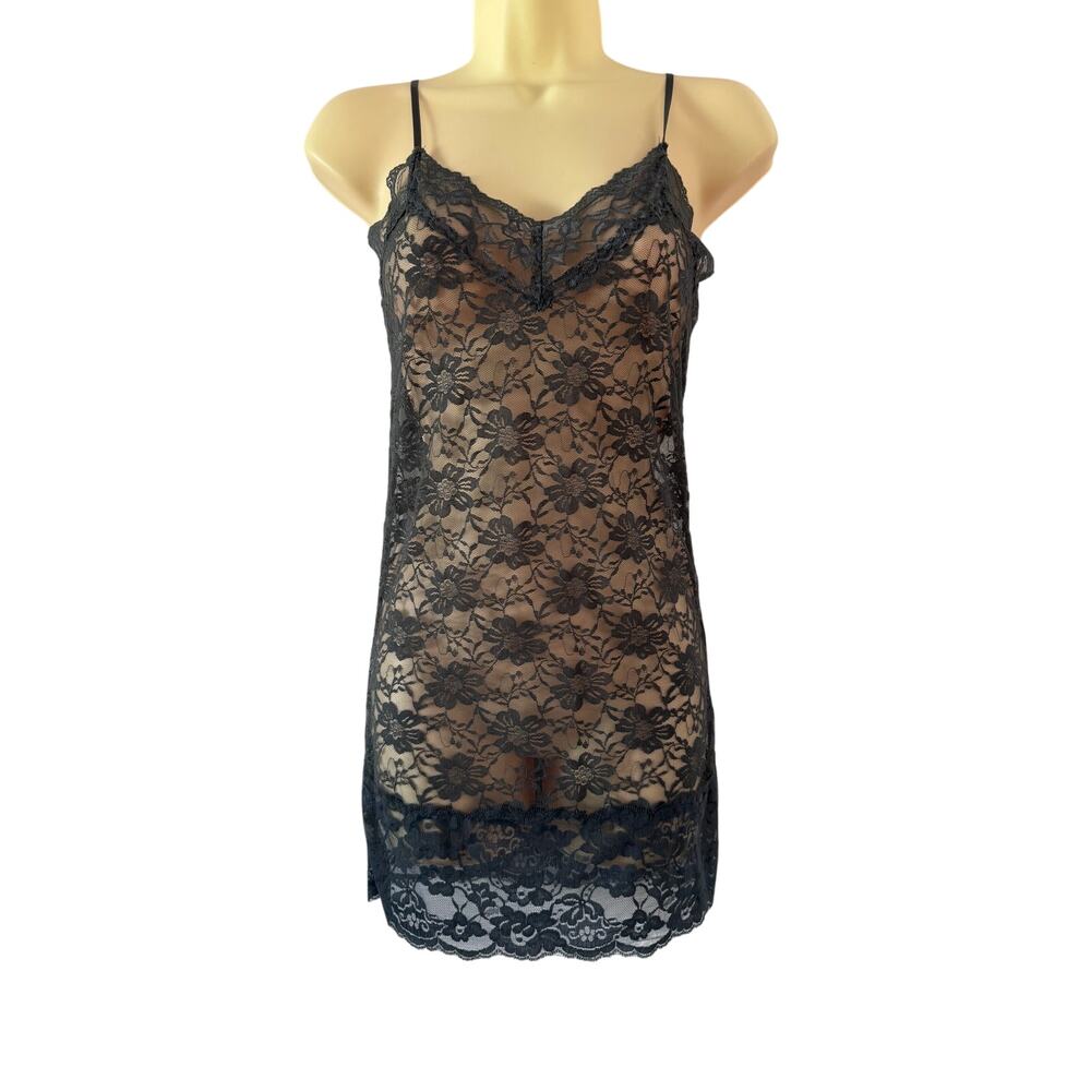 Wet Seal Gray Lace Chemise Slip Nightgown Size Medium NWOT